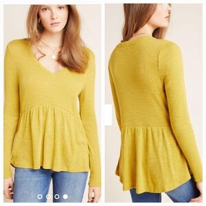 🦋Anthropologie T.La Babydoll Long Sleeve Top